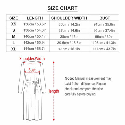 Cap Point Mary High Neck Long-Sleeve Boho Style Maxi Dress