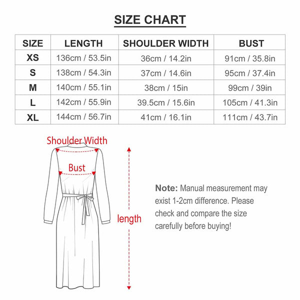 Cap Point Mary High Neck Long-Sleeve Boho Style Maxi Dress