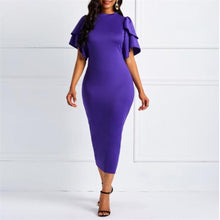 Load image into Gallery viewer, Cap Point Maurine O Neck Short Flare Sleeve Bandage Banquet Short Midi Dress

