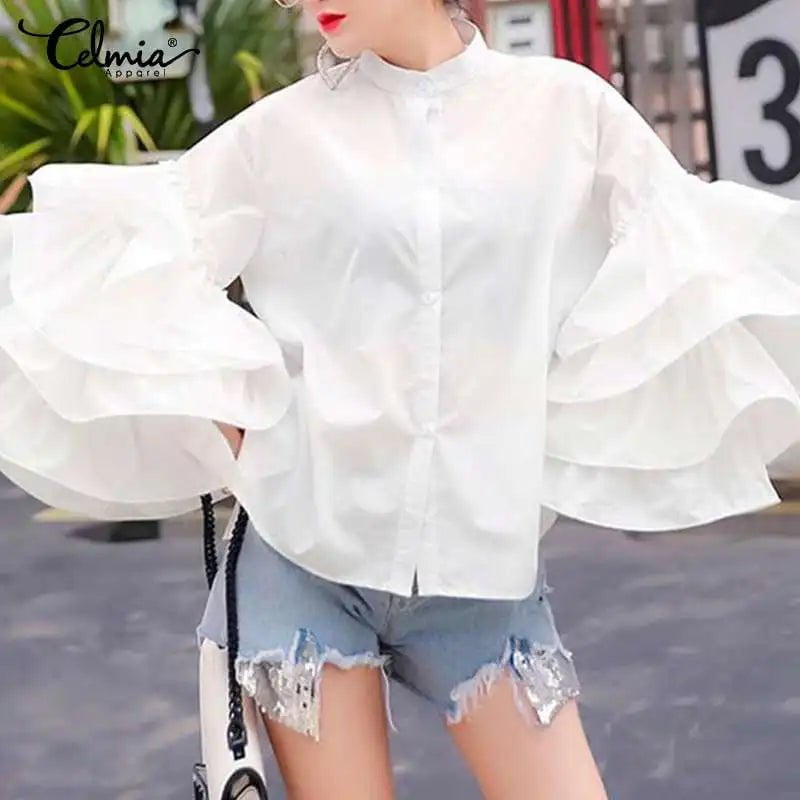 Cap Point Medina Fashion Flare Sleeve Women Blouse