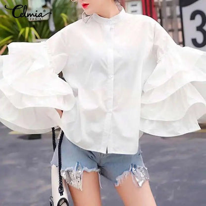 Cap Point Medina Fashion Flare Sleeve Women Blouse