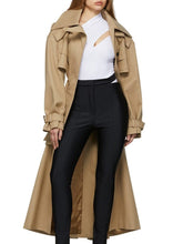 Load image into Gallery viewer, Cap Point Megan Laple Hollow Out Belt Deconstruct Long Sleeve Windbreaker Trench Coat
