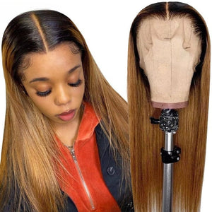 Cap Point Melinda Brazilian Long Straight Ombre Brown Blonde Human Remy Hair Hair Wigs