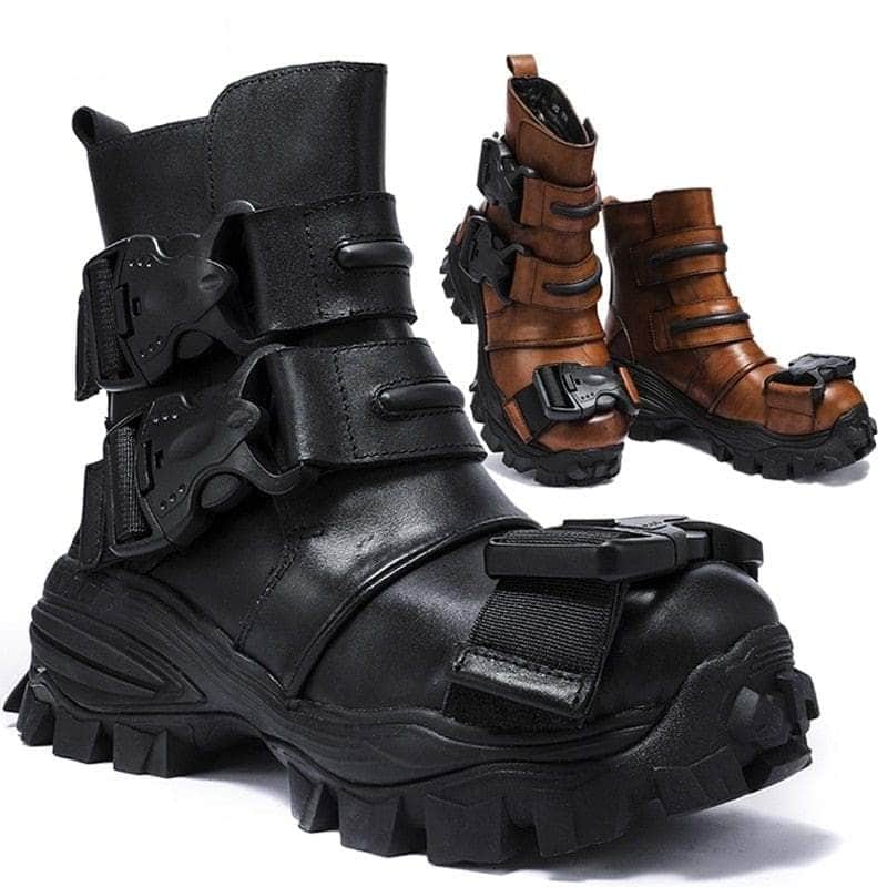 Cap Point Men Genuine Leather Motorcycle Boots