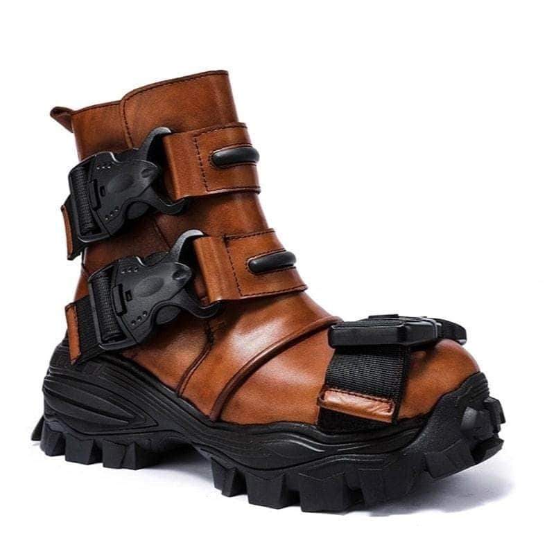 Cap Point Men Genuine Leather Motorcycle Boots