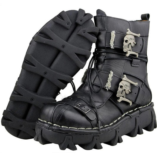 Cap Point Men's Cowboy Genuine Leather Motorcycle Boots