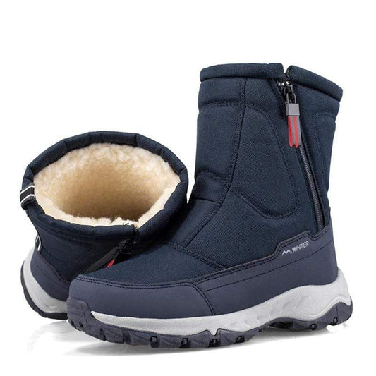 Cap Point Men's Hiking Snow Boots with Warm Velor Side Zipper