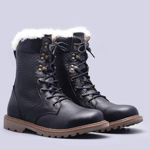 Cap Point Men's Warmest Handmade Genuine Leather Natural Wool Winter Boots