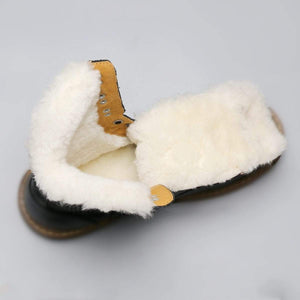 Cap Point Men's Warmest Handmade Genuine Leather Natural Wool Winter Boots