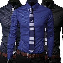 Load image into Gallery viewer, Cap Point Mens Argyle Luxury Business Button Front Long Sleeve Shirt
