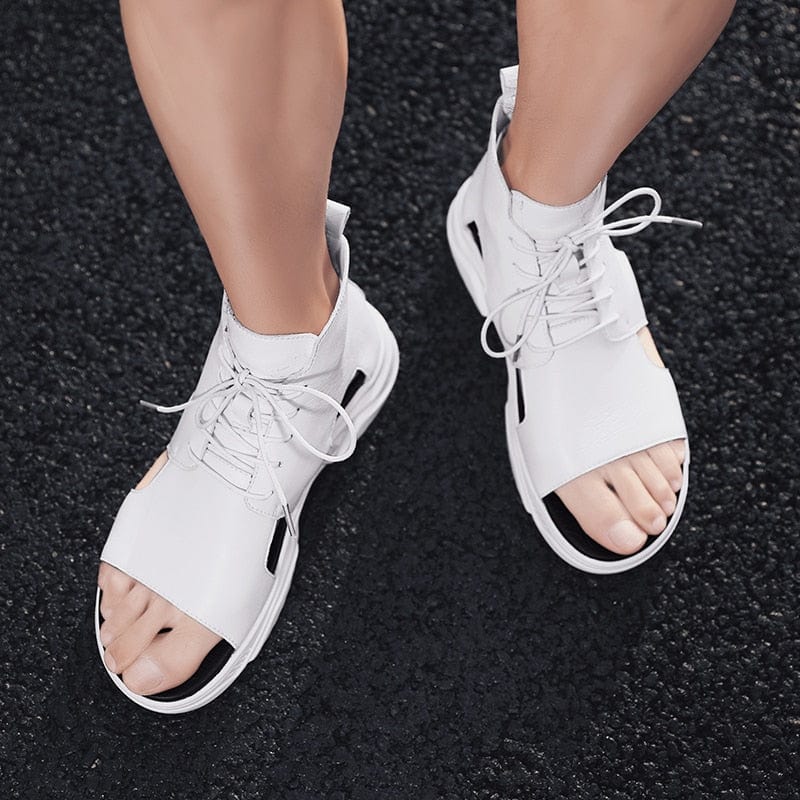 Cap Point Mens Beach Lace-up Open Toe Shoes Highten Soft Sandals