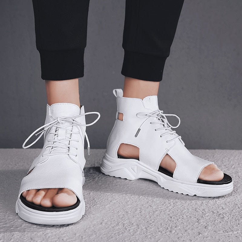 Cap Point Mens Beach Lace-up Open Toe Shoes Highten Soft Sandals