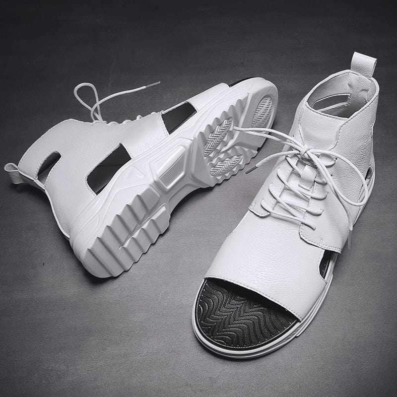 Cap Point Mens Beach Lace-up Open Toe Shoes Highten Soft Sandals