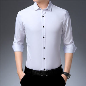 Cap Point Mens Non-Iron Anti-Wrinkle Elastic Slim Fit Shirt