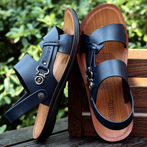 Cap Point Mens Roman Comfortable Outdoor Walking Leather Sandals