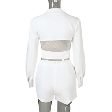 Load image into Gallery viewer, Cap Point Merimee two-piece V-neck buttoned Criss-Cross Backless Top short
