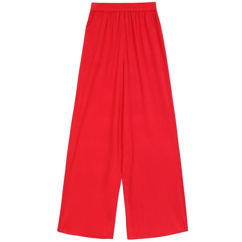 Cap Point Michaeli Plaid Loose High Waist Ankle-Length Wide Leg Pants