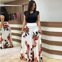 Load image into Gallery viewer, Cap Point Michelle Summer Banquet Floral Print Short Sleeve Maxi Dress
