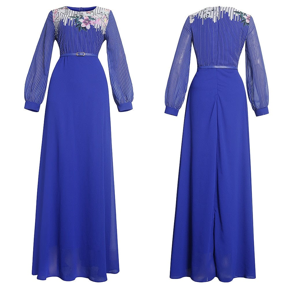 Cap Point Mileine Long Sleeve O-neck Maxi Dress