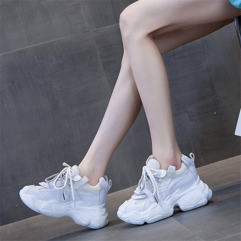 Cap Point Mira Chunky Sneaker Height Increasing Breathable Mesh Platform Sneakers