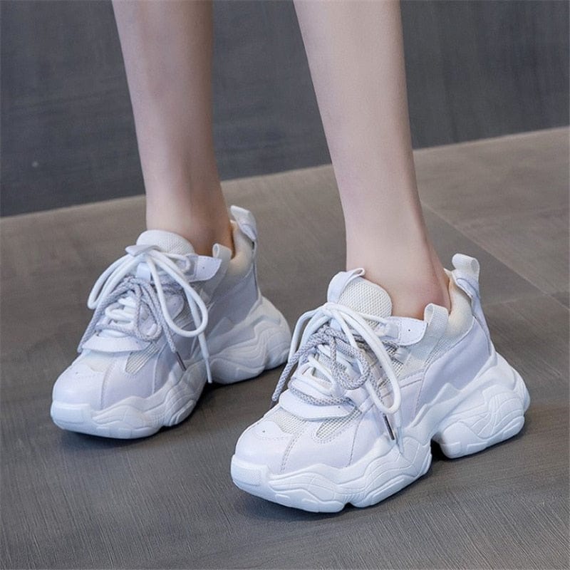 Cap Point Mira Chunky Sneaker Height Increasing Breathable Mesh Platform Sneakers