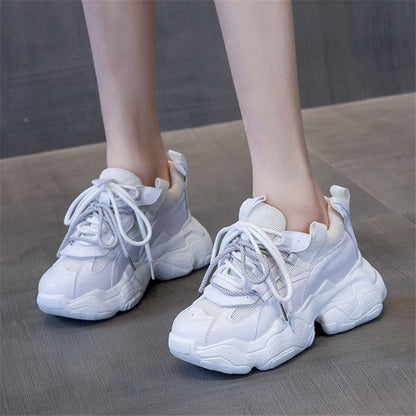 Cap Point Mira Chunky Sneaker Height Increasing Breathable Mesh Platform Sneakers