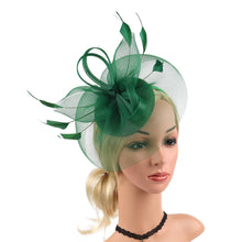 Load image into Gallery viewer, Cap Point Mirva Feather Mesh Veil Headband Bridal Wedding Hat Fascinators

