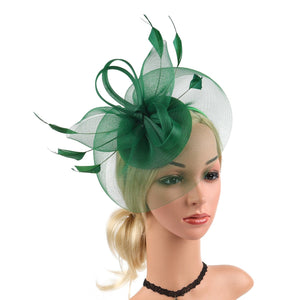 Cap Point Mirva Feather Mesh Veil Headband Bridal Wedding Hat Fascinators