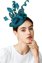 Load image into Gallery viewer, Cap Point Mirva Hat Cocktail Tea Party Kentucky Derby Feather Fascinators
