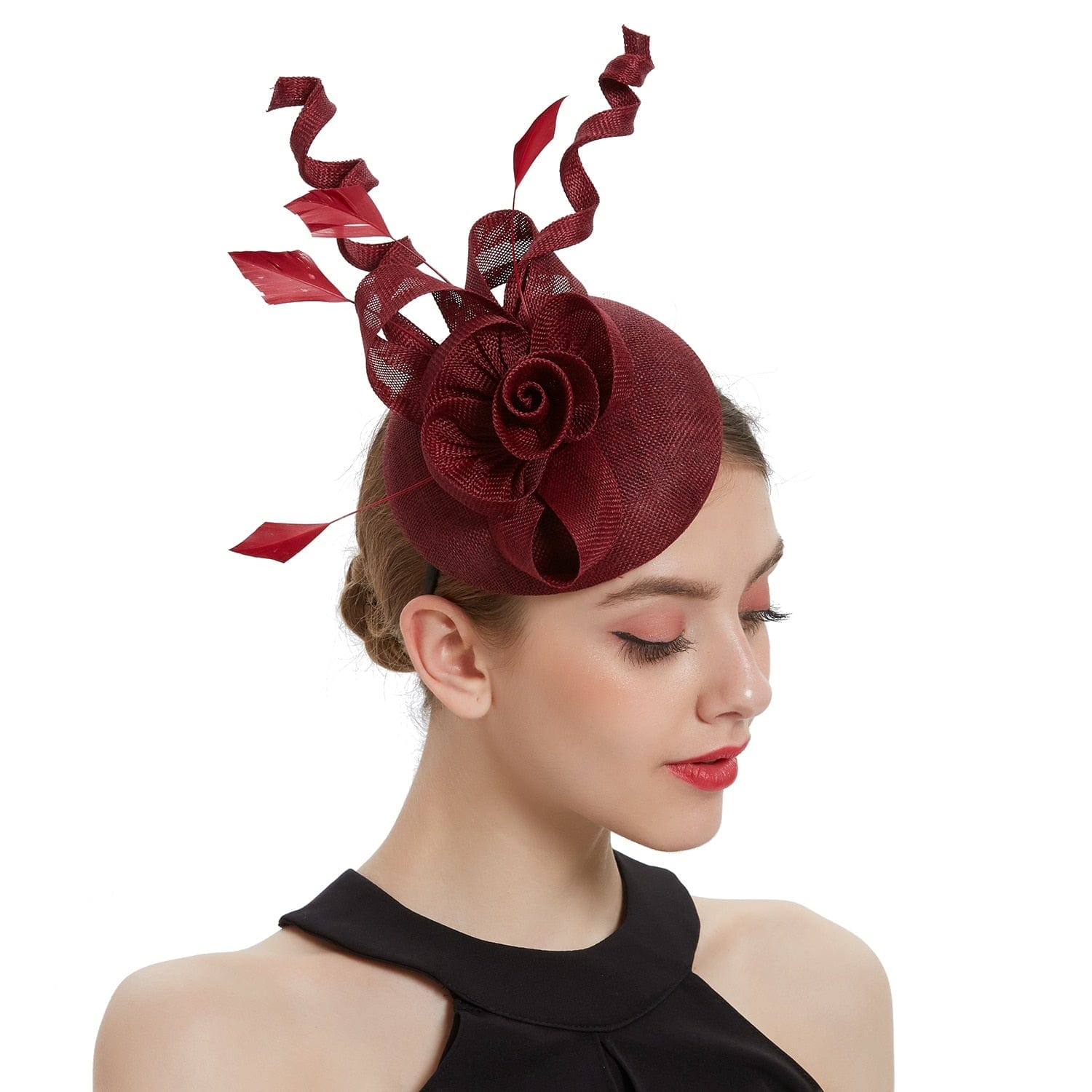 Cap Point Mirva Hat Cocktail Tea Party Kentucky Derby Feather Fascinators