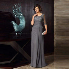 Load image into Gallery viewer, Cap Point Modern Elegant Lace Applique Mother of the Bride Dress
