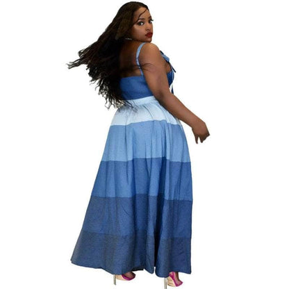 Cap Point Mongengo Two Piece Matching Summer Striped Sleeveless Top Skirt