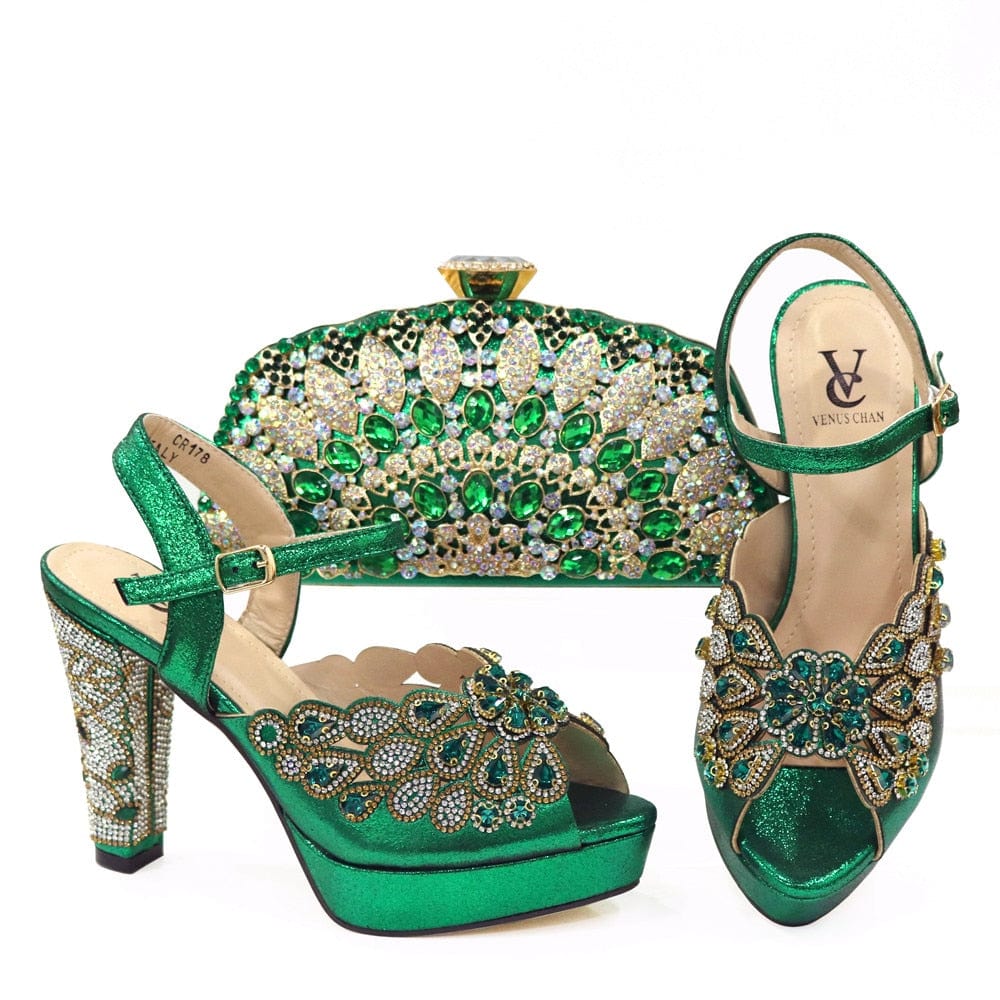 Cap Point Monisa Desgin Sandal Shoes Evening Matching Bag Handbag Set