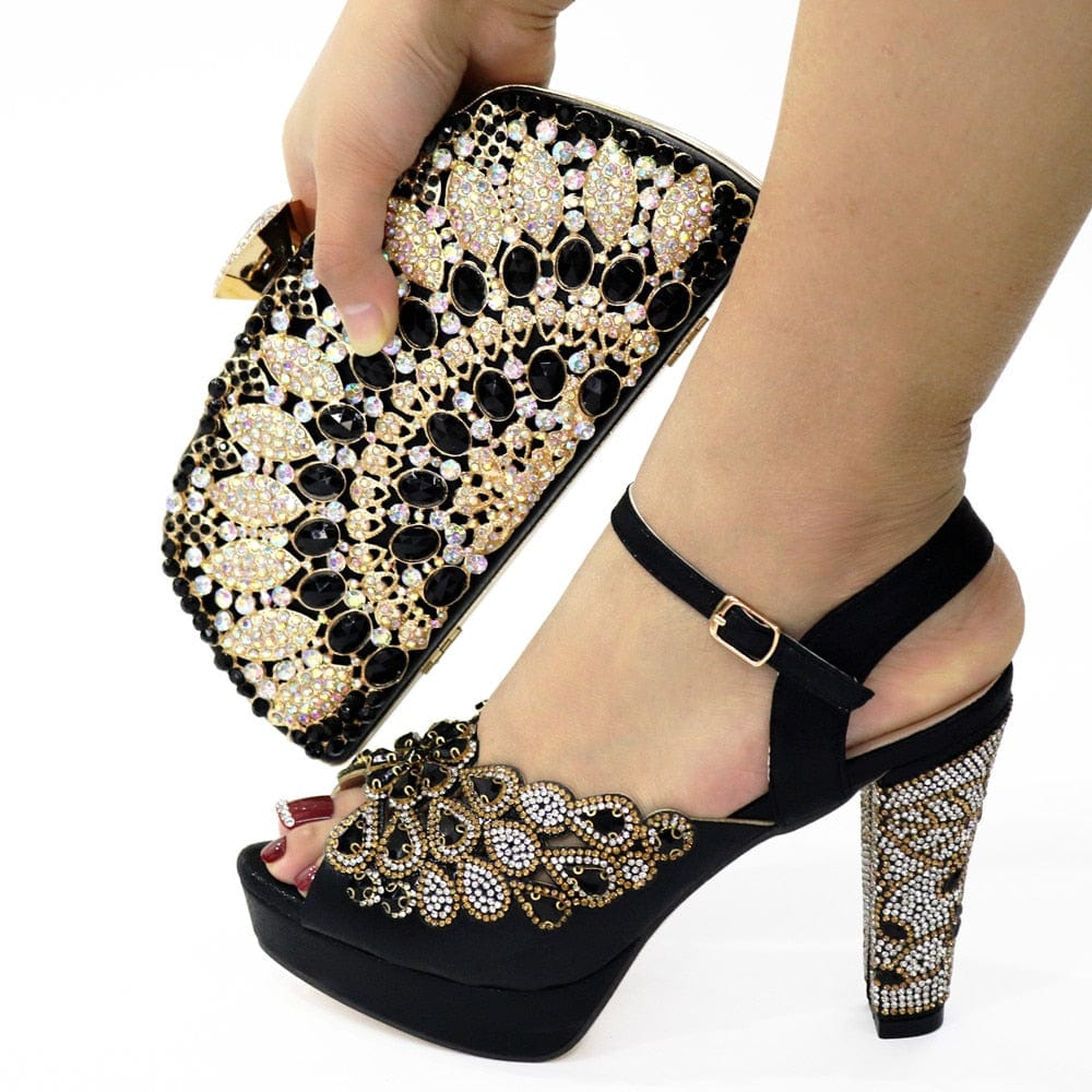 Cap Point Monisa Desgin Sandal Shoes Evening Matching Bag Handbag Set