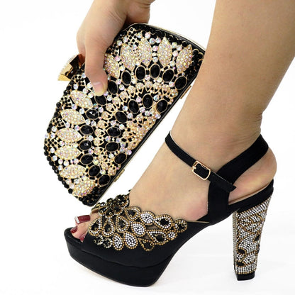 Cap Point Monisa Desgin Sandal Shoes Evening Matching Bag Handbag Set