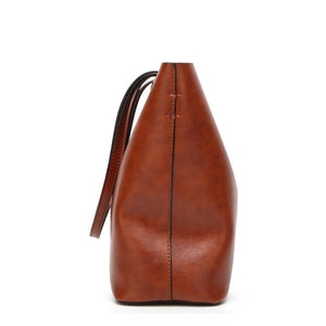Cap Point Monisa Leather bucket Double strap All-Purpose shoulder handbag
