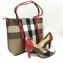 Load image into Gallery viewer, Cap Point Monisa Striped Style Soft Pumps Shoes Match Big Handbag Sets

