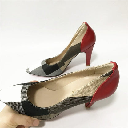 Cap Point Monisa Striped Style Soft Pumps Shoes Match Big Handbag Sets