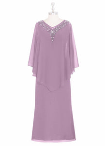 Cap Point Mother of The Bride Dresses Grace V-neck with Chiffon Beading Mother Dress