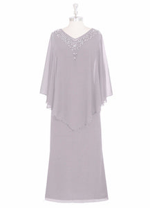 Cap Point Mother of The Bride Dresses Grace V-neck with Chiffon Beading Mother Dress