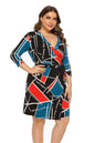 Cap Point MULTI / XL Holeandra V-neck African Print Dress