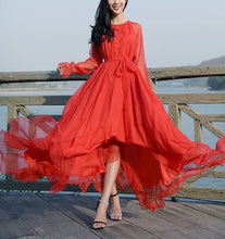 Load image into Gallery viewer, Cap Point Multicolor / M Eliana Elegant Flowy High Quality Maxi Dress
