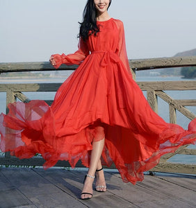 Cap Point Multicolor / M Eliana Elegant Flowy High Quality Maxi Dress