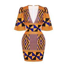 Load image into Gallery viewer, Cap Point Mzanzi V-neck Mini Dress
