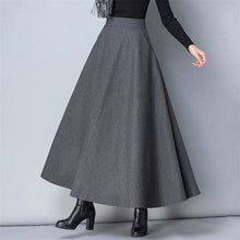 Load image into Gallery viewer, Cap Point Nadia Winter Thick Warm Elastic A-Line Woolen Maxi Skirt
