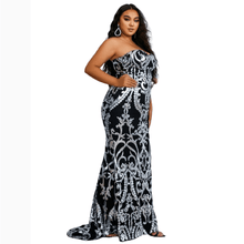 Load image into Gallery viewer, Cap Point Naella Plus Size Floor Length Sequins Bustier Tube Dress
