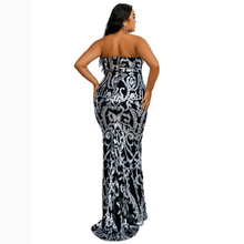 Load image into Gallery viewer, Cap Point Naella Plus Size Floor Length Sequins Bustier Tube Dress
