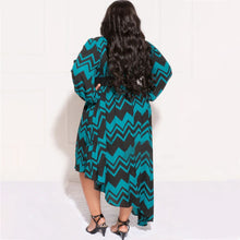 Load image into Gallery viewer, Cap Point Natalie Loose Stripe Printing Long Sleeve Irregular Maxi Dress
