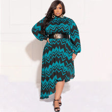 Load image into Gallery viewer, Cap Point Natalie Loose Stripe Printing Long Sleeve Irregular Maxi Dress
