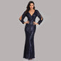 Cap Point Navy blue / 2 Sexy V-neck Mermaid Evening Dress